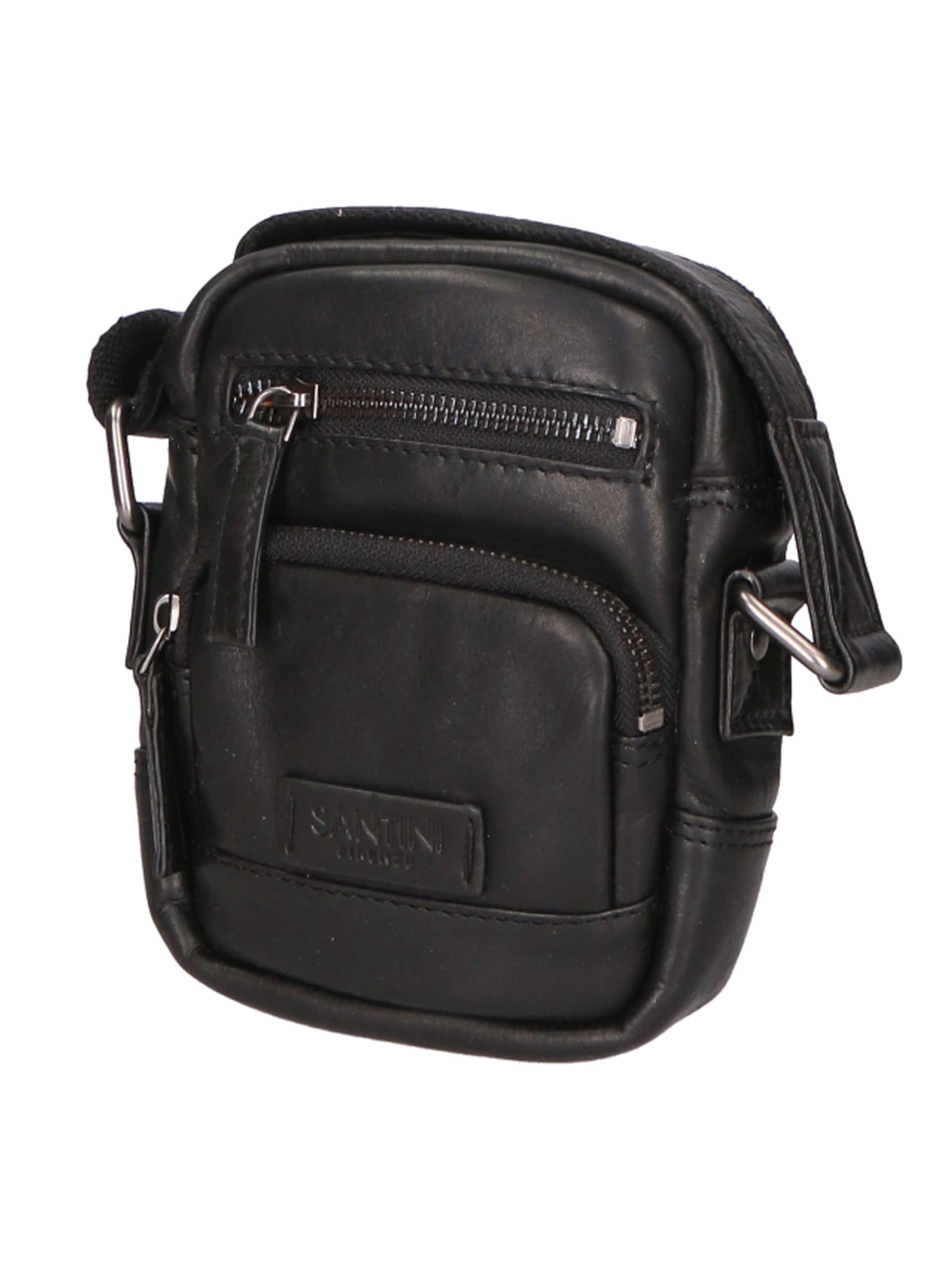 Santini Firenze Schoudertas in Zwart: voorkant