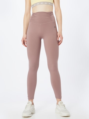 ADIDAS PERFORMANCE Workout Pants in Bronze: front