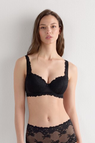 INTIMISSIMI Balconette Bra 'Sofia Pretty Flowers' in Black: front