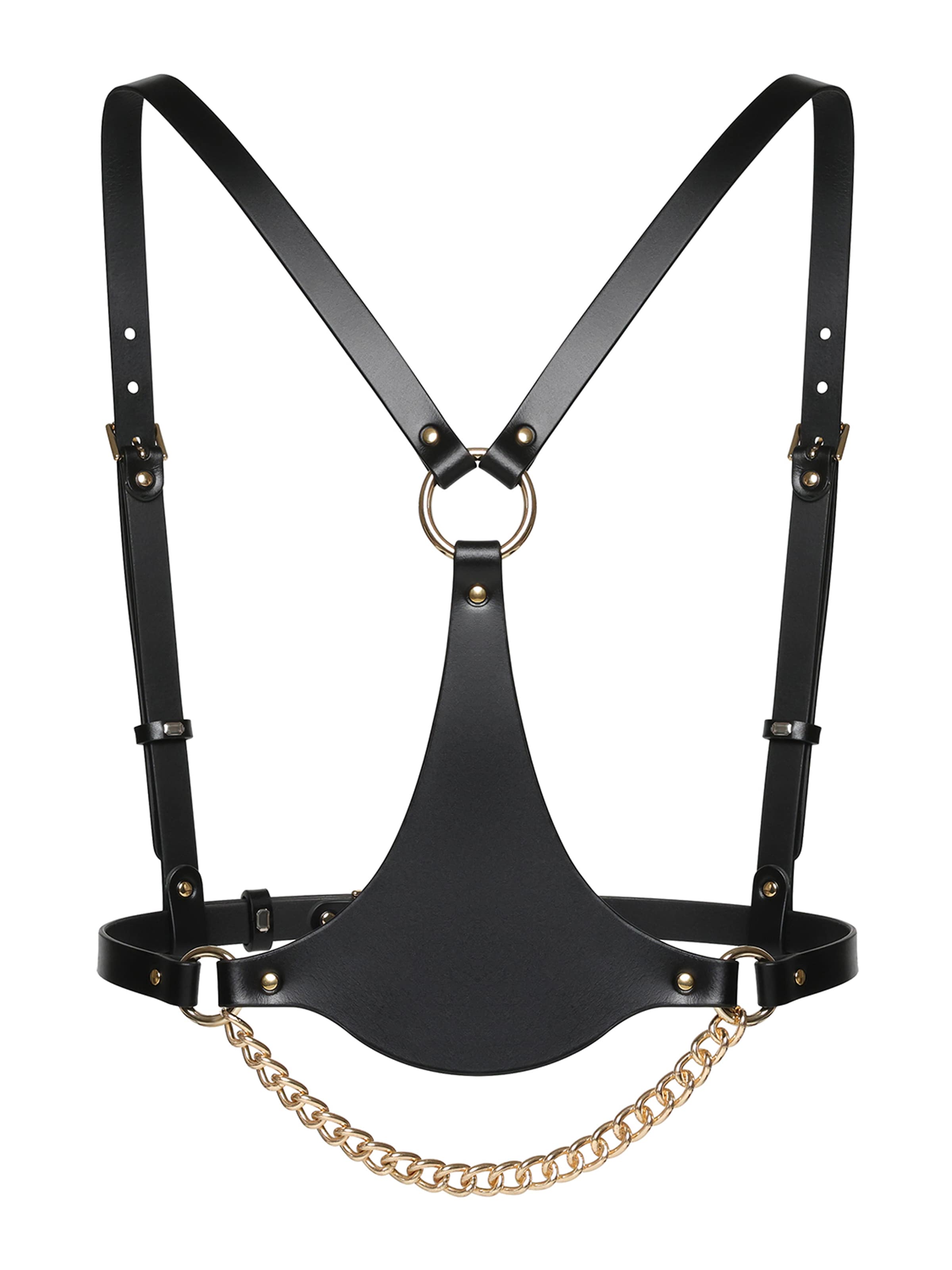 Haute Cuir Belt 'Aveline Body Harness' in Black: front