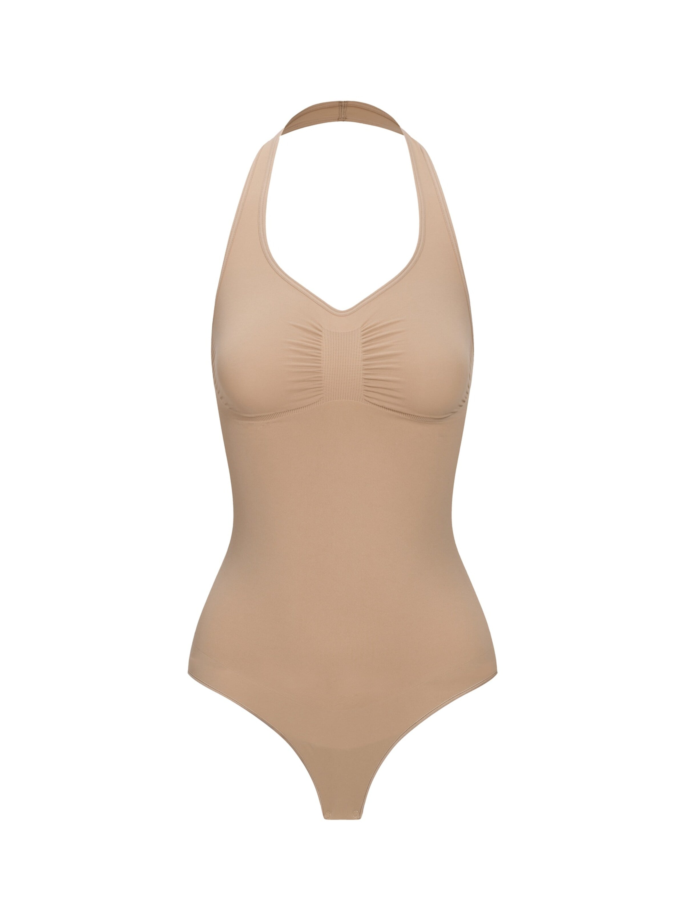 Body modellante 'Neckholder Shapewear mit String' di cfab (formerly creamy fabrics) in beige: frontale