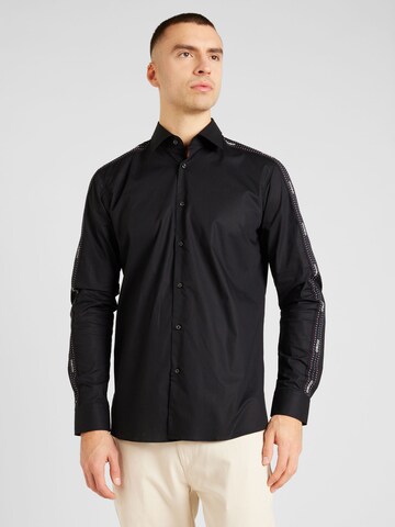 HUGO - Ajuste regular Camisa 'Verdon' en negro: frente