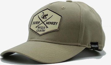 Surf Monkey Athletic Cap in Beige: front