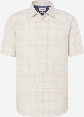 s.Oliver Button Up Shirt in Beige: front