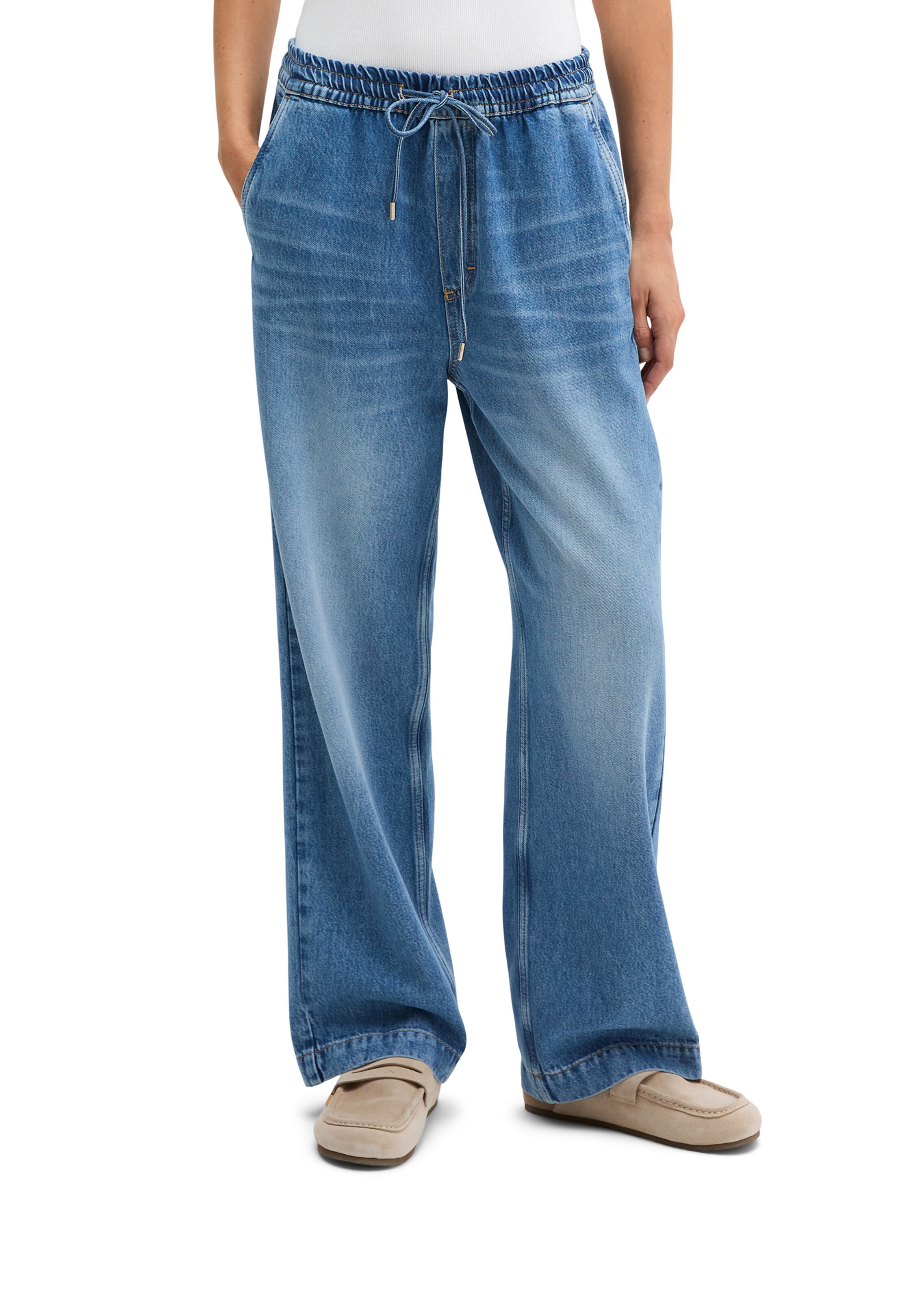 Marc O'Polo Wide Leg Jeans in Blau: Vorderseite
