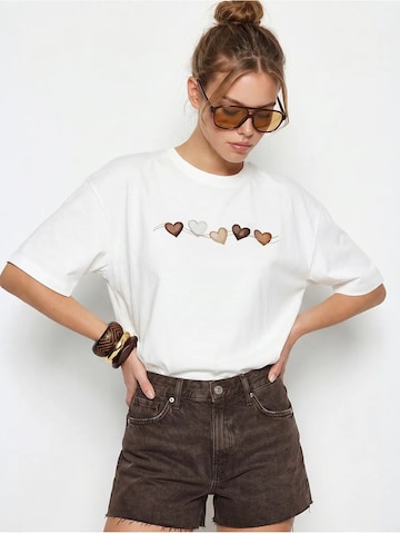 T-shirt oversize Bianco Lucci en blanc