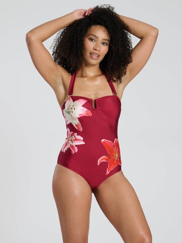 South Beach Bandeau Badpak in Rood: voorkant
