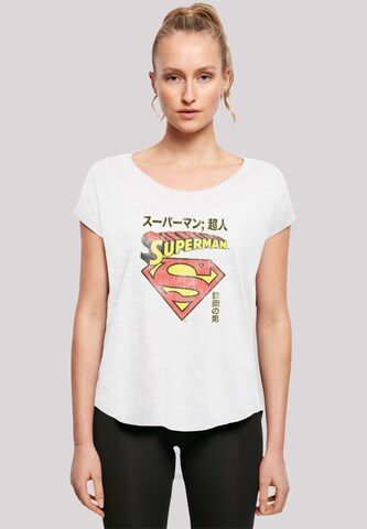 F4NT4STIC T-Shirt 'Superman Shield' in Weiß: Vorderseite