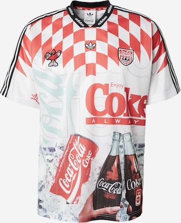 balta ADIDAS ORIGINALS Marškinėliai 'Coca Cola Classic': priekis