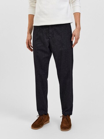 SELECTED HOMME Tapered Chinobyxa 'YORK' i grå: framsida