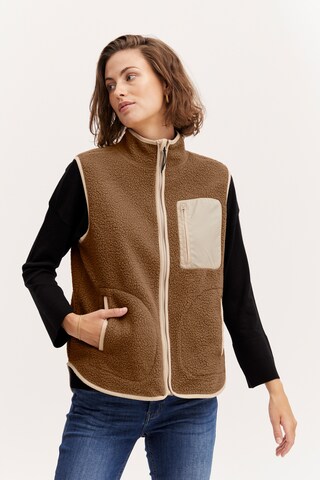 Fransa Vest in Brown: front