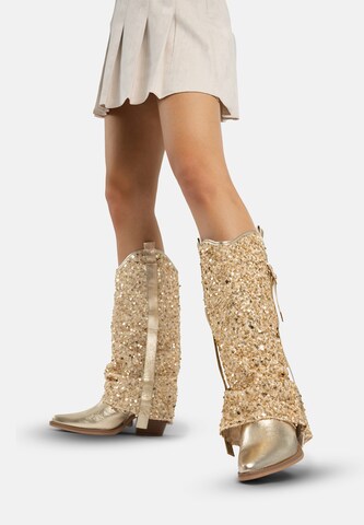 Bottes de cowboy Salinyang en or