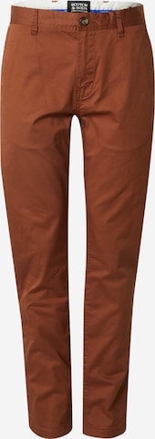 SCOTCH & SODA Slim fit Chino Pants 'Stuart' in Brown: front