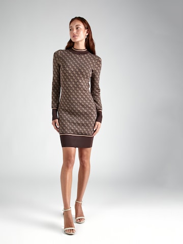 GUESS Gebreide jurk 'LISE' in Bruin: voorkant