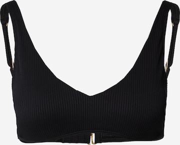 melns HOLLISTER T-krekla Bikini augšdaļa: no priekšpuses