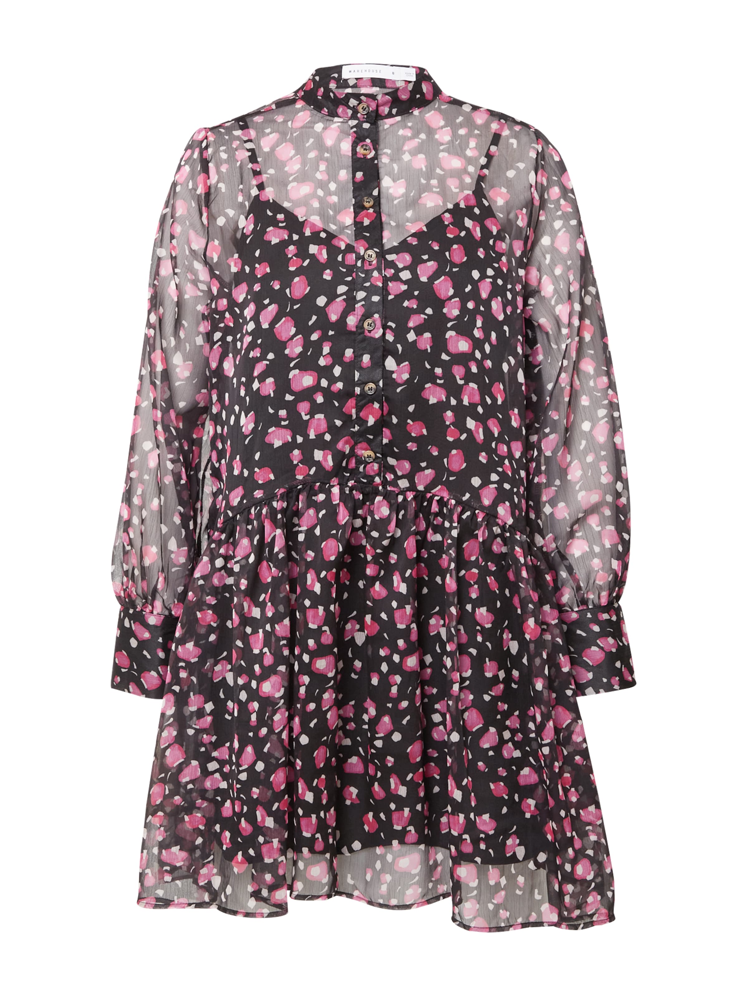 Warehouse Shirt dress in Black: front