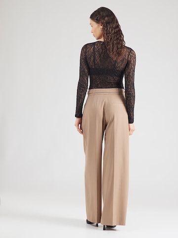 HUGO Свободный крой Плиссированные брюки 'Hawelsa' в Бежевый