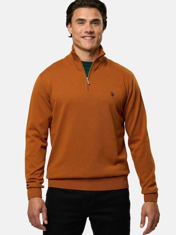 Pull-over 'Brison' U.S. POLO ASSN. en orange : devant