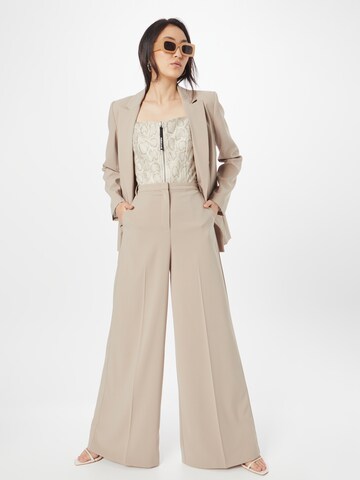 PATRIZIA PEPE Wide leg Pleated Pants 'PANTALONI' in Beige