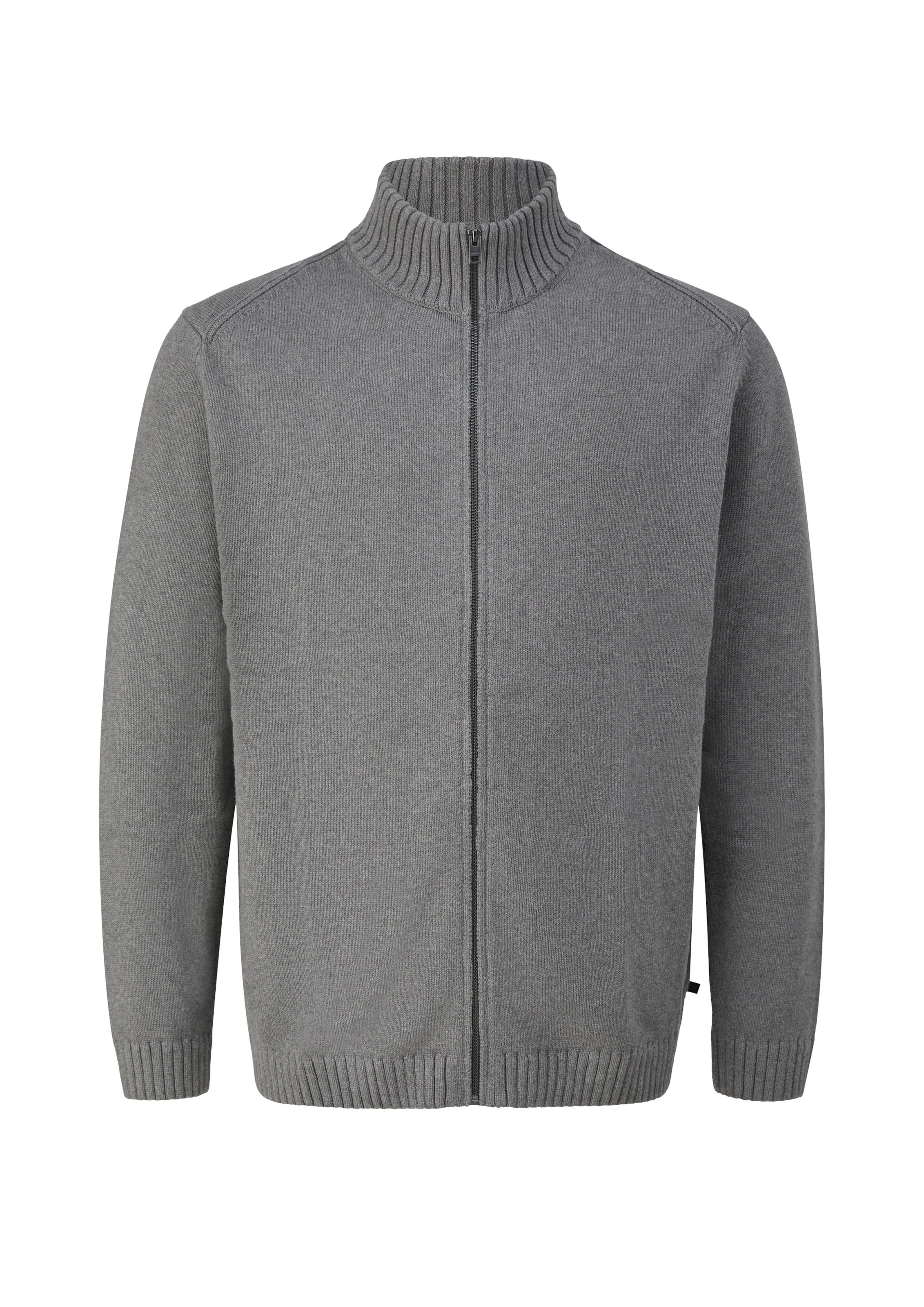 s.Oliver Men Big Sizes Gebreid vest in Grijs: voorkant