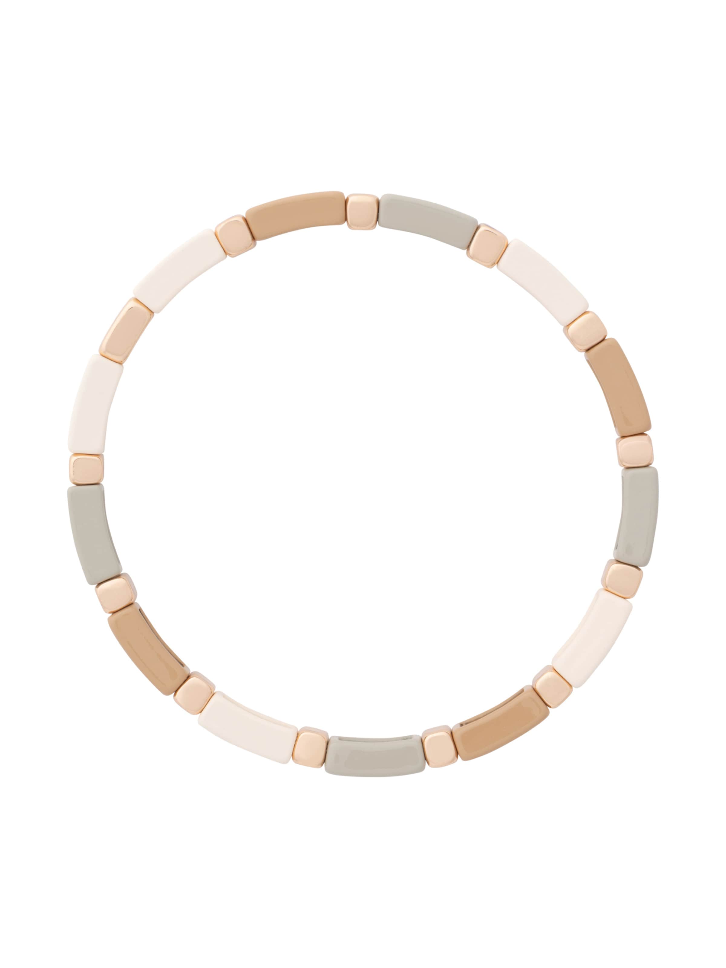 A&C Oslo – Nordic Design Jewellery Bracelet 'Enamel Tiles' in Beige: front
