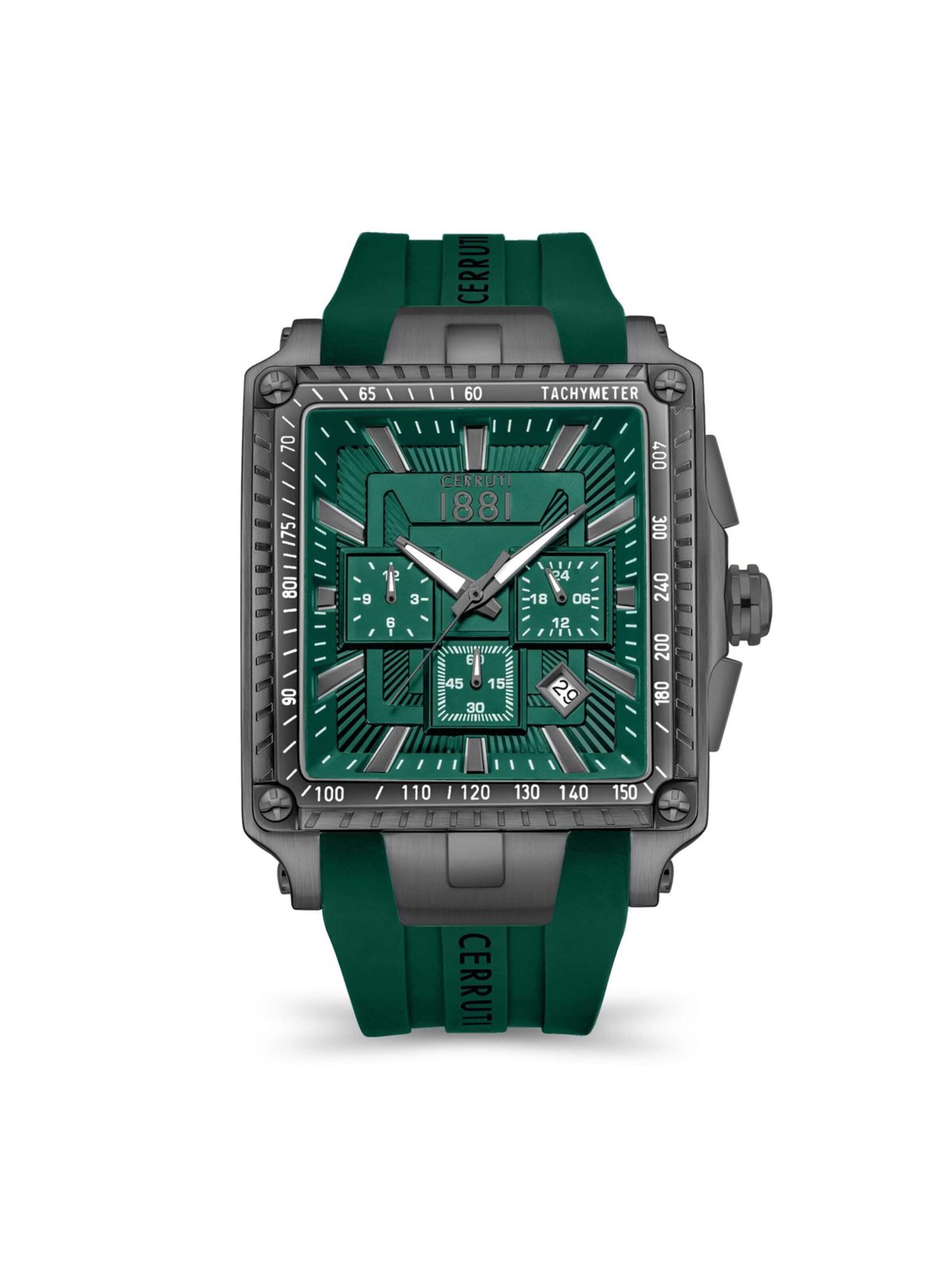 Montre à affichage analogique 'Odissea Master' CERRUTI 1881 en vert : devant