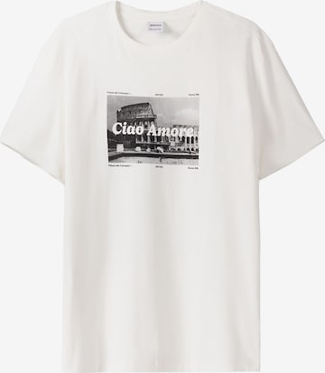 T-Shirt Bershka en blanc : devant