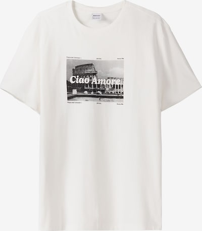 Bershka T-Shirt in schwarz / offwhite, Produktansicht