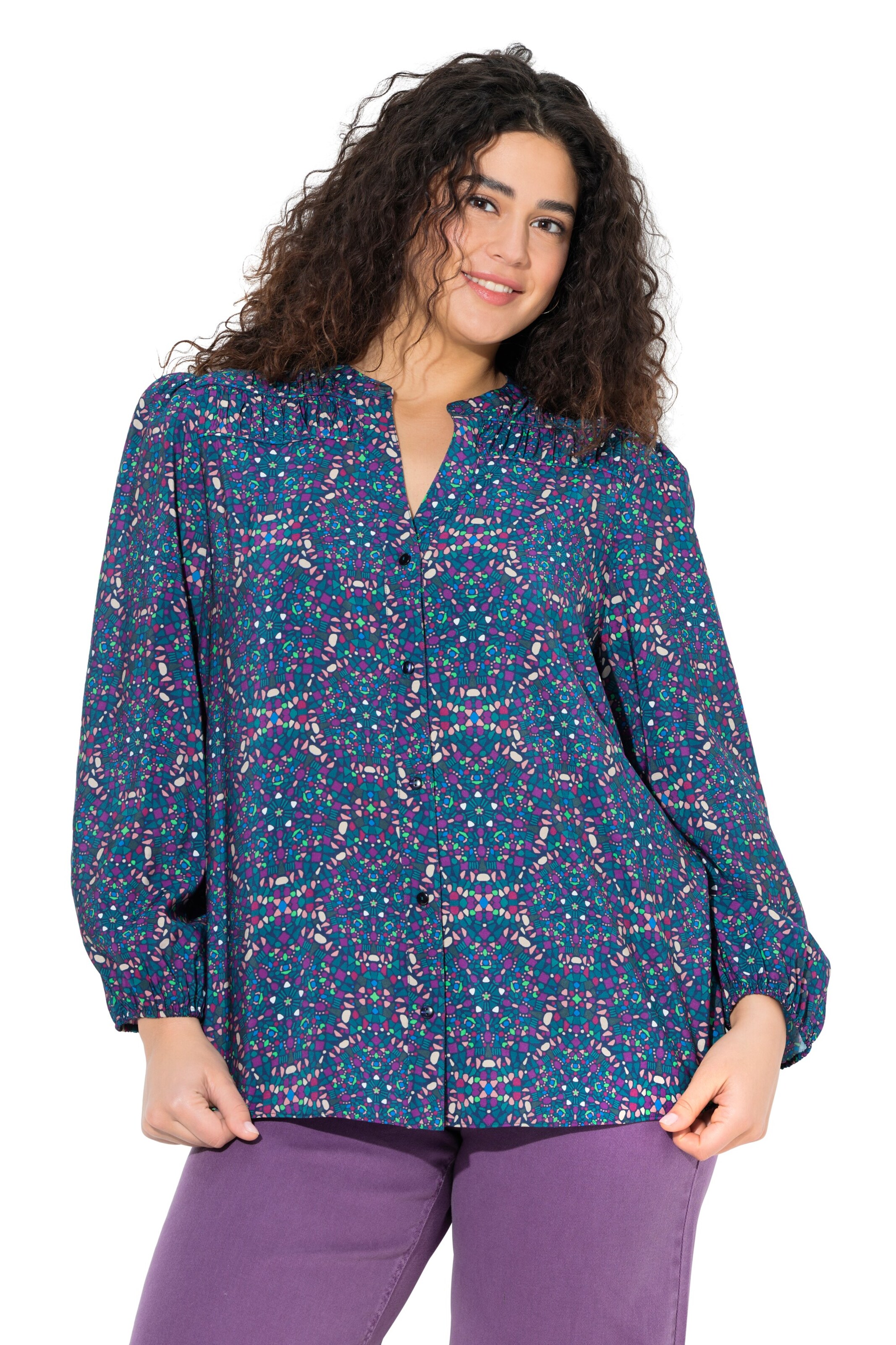 Ulla Popken Blouse in Blue: front