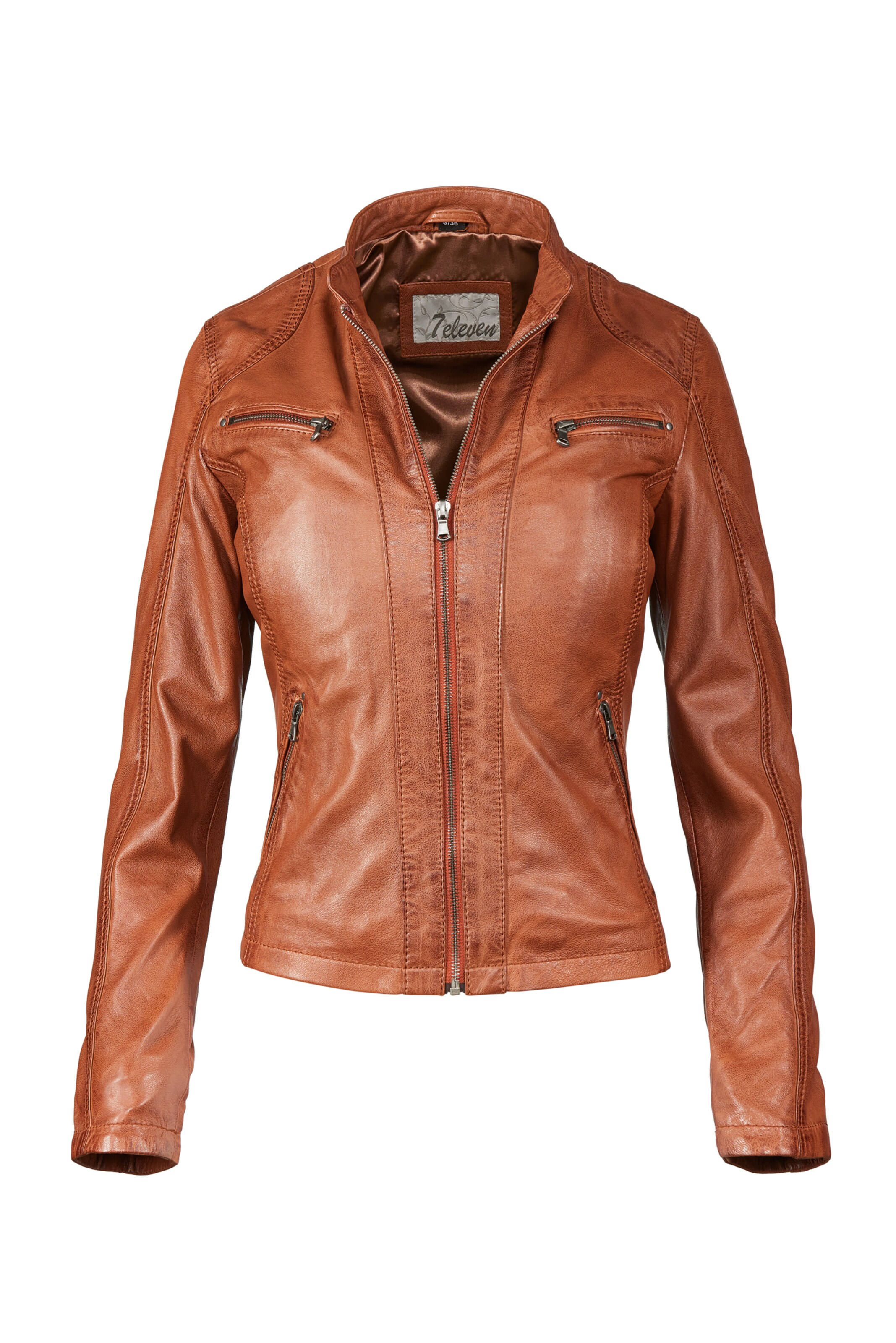 7ELEVEN Tussenjas 'SERuby' in Bruin: voorkant