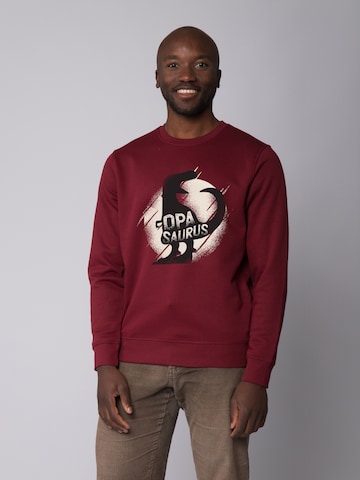 Watapparel Sweatshirt ' Opasaurus ' in Rood: voorkant