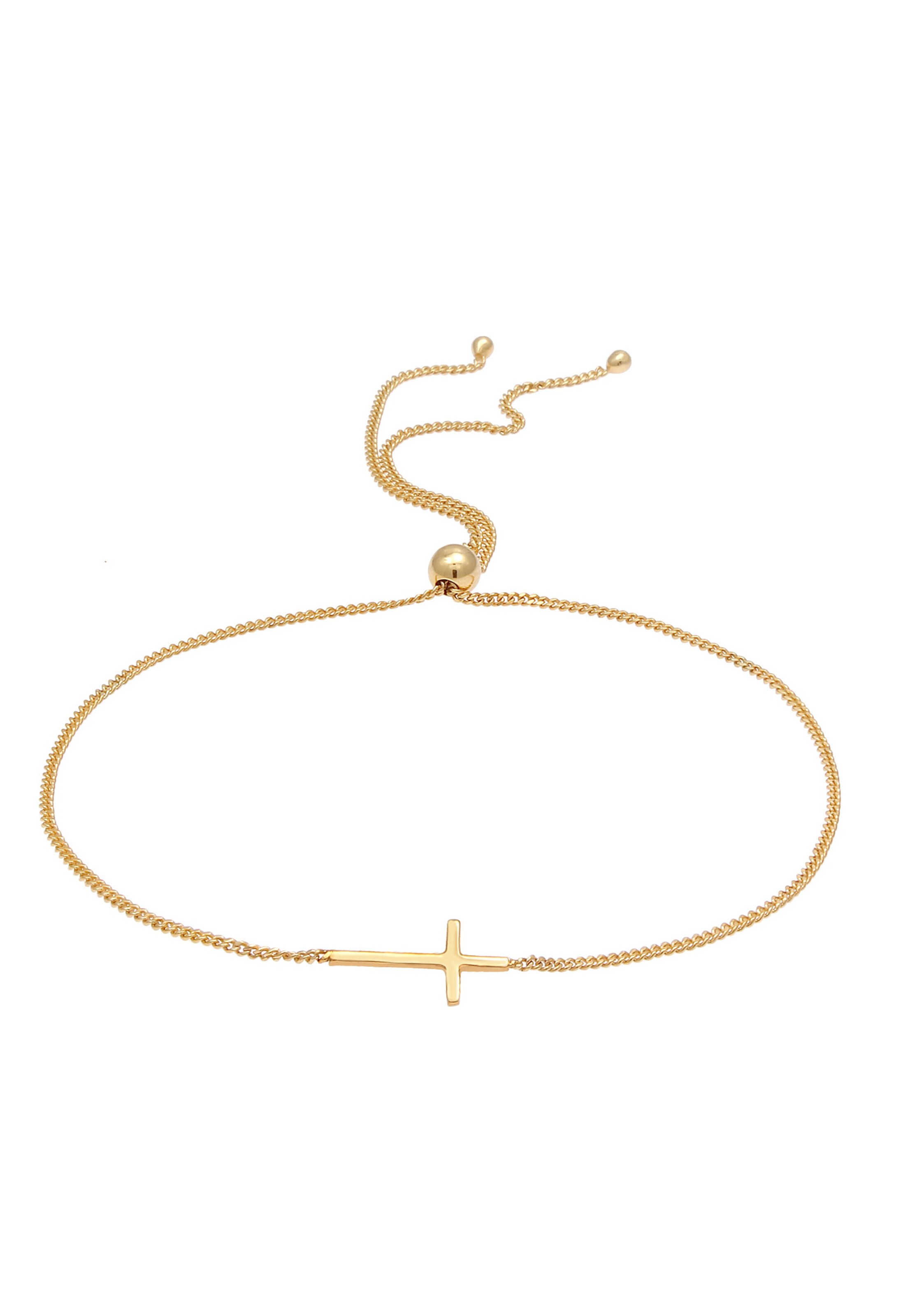 ELLI Armband 'Kreuz' in Gold: Vorderseite