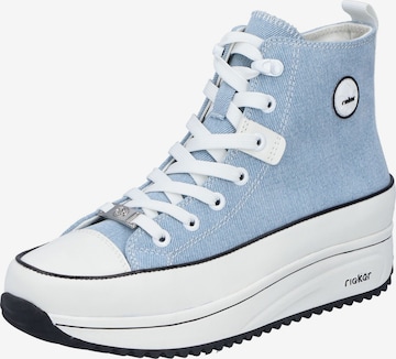 Baskets hautes Rieker en bleu : devant