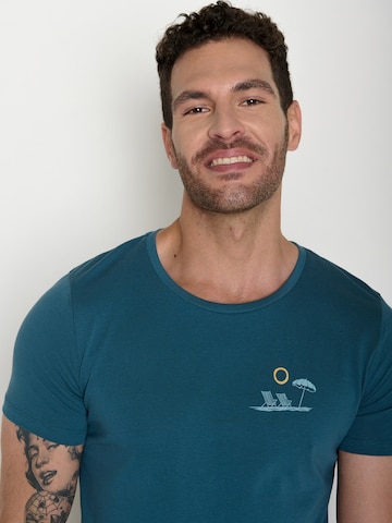 GREENBOMB Shirt 'Guide Beach View' in Blue