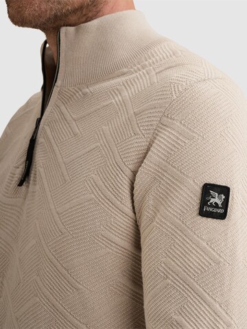 VANGUARD Sweater 'Pullover with half-zip and allover texture' in Grey