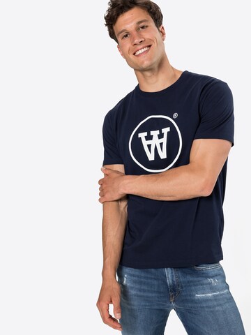 WOOD WOOD T-Shirt 'Ace' in Blau: Vorderseite