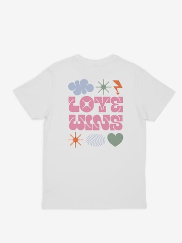 ABOUT YOU DROP Shirt 'Love Wins' in White: front
