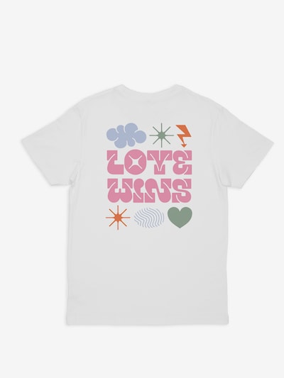 ABOUT YOU DROP Shirt 'Love Wins' by Miri in weiß, Produktansicht