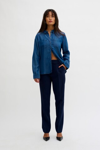 My Essential Wardrobe Loosefit Suorat housut värissä sininen
