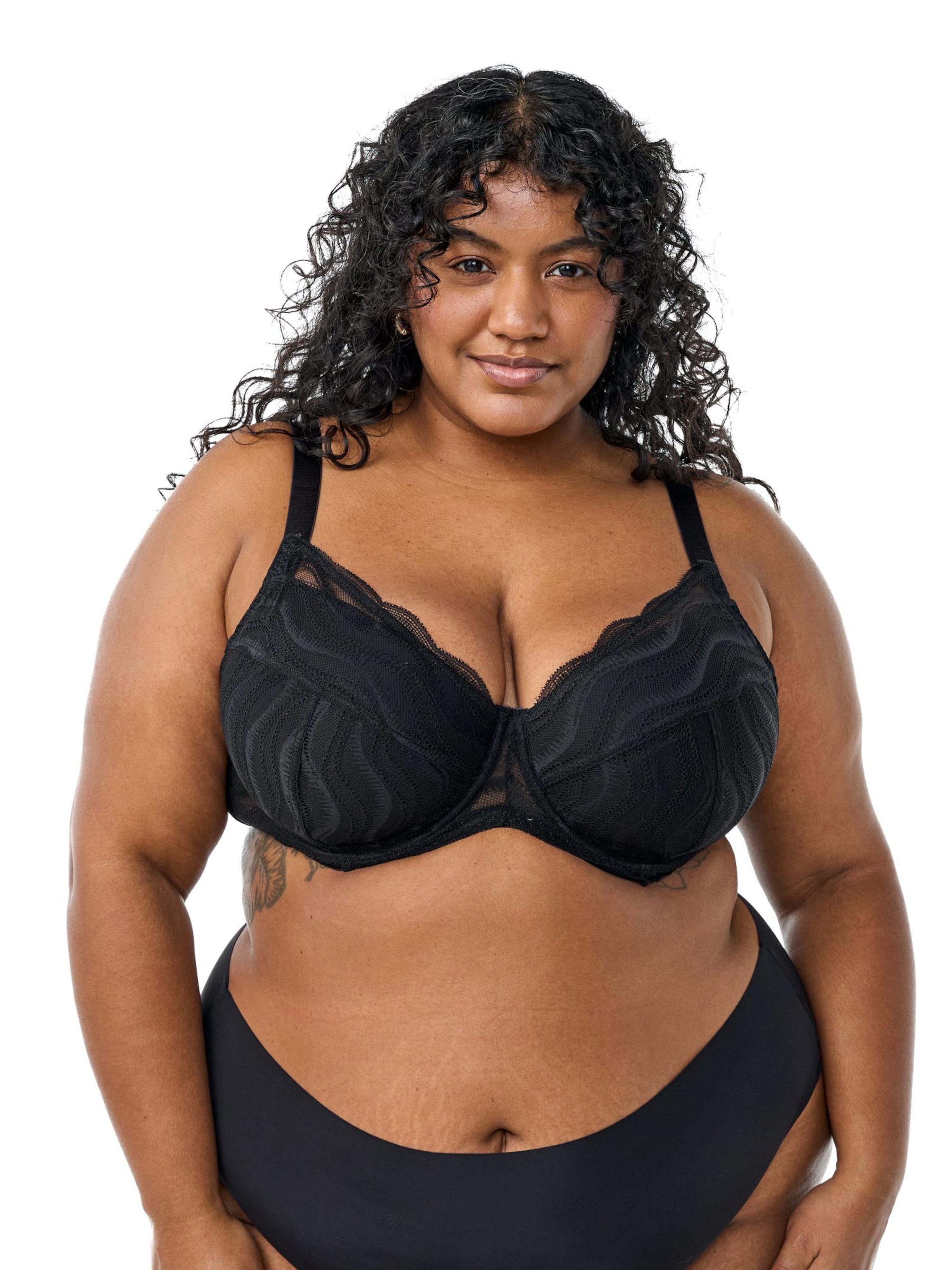 Devoted by Zizzi T-shirt Podprsenka 'Ltracy' – černá: přední strana