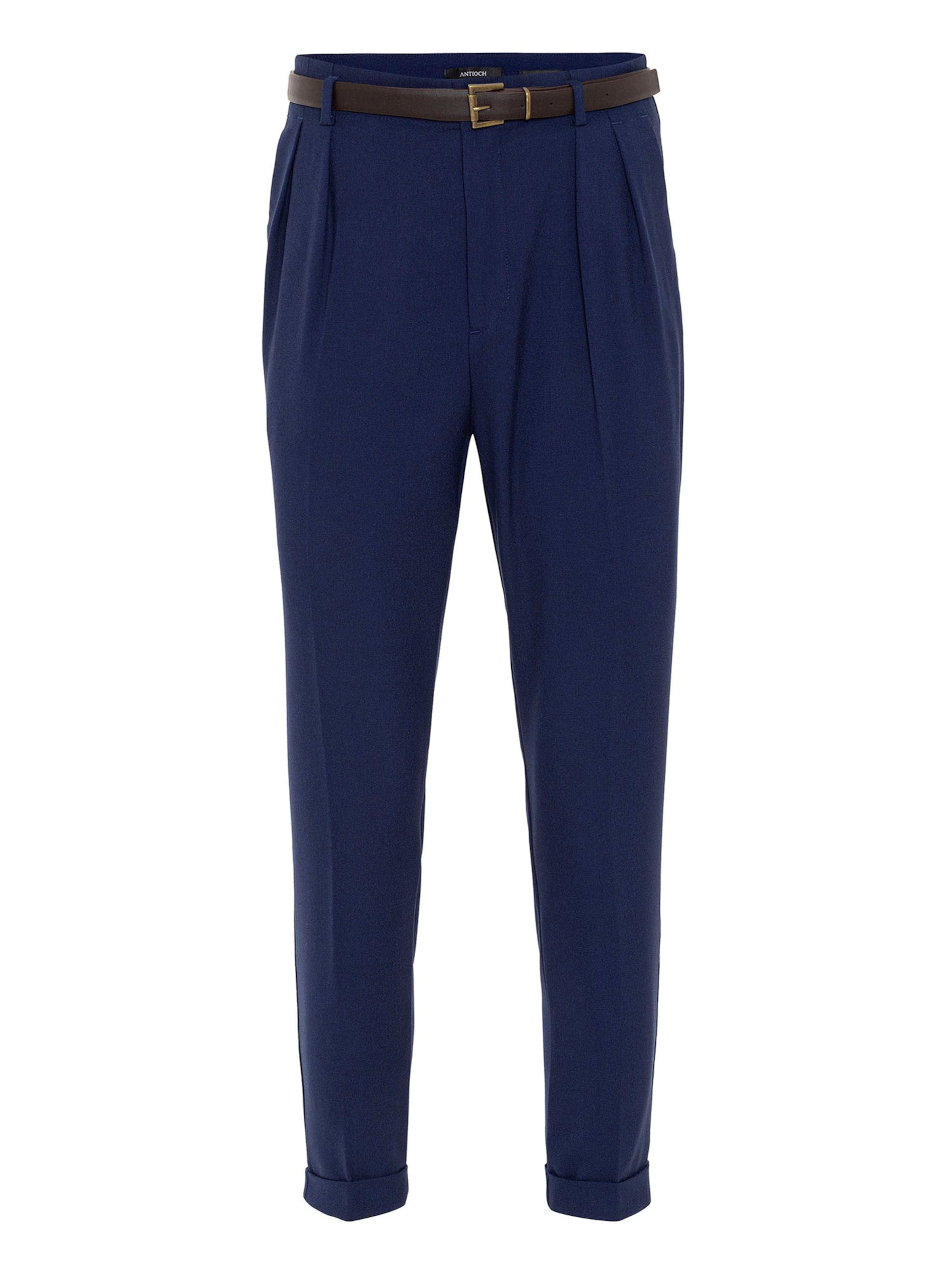 regular Pantaloni con pieghe di Antioch in blu: frontale