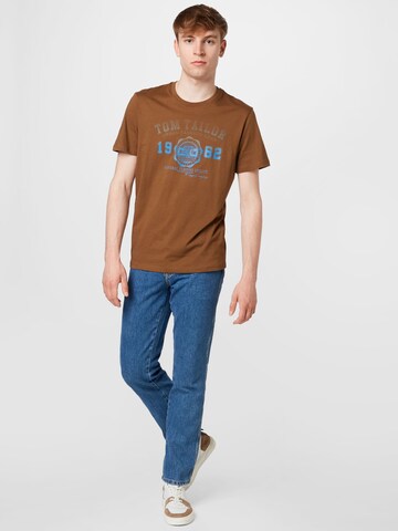 TOM TAILOR T-Shirt in Braun