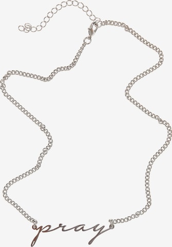 Mister Tee Necklace 'Pray' in Silver: front