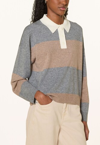 darling harbour Cashmerepullover Polo in Grau: Vorderseite