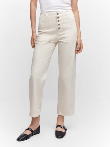 MANGO Regular Jeans 'BONNIE' in Beige: voorkant