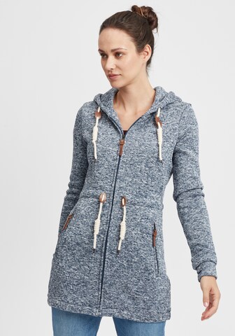 Oxmo Zip-Up Hoodie 'Thora' in Blue: front