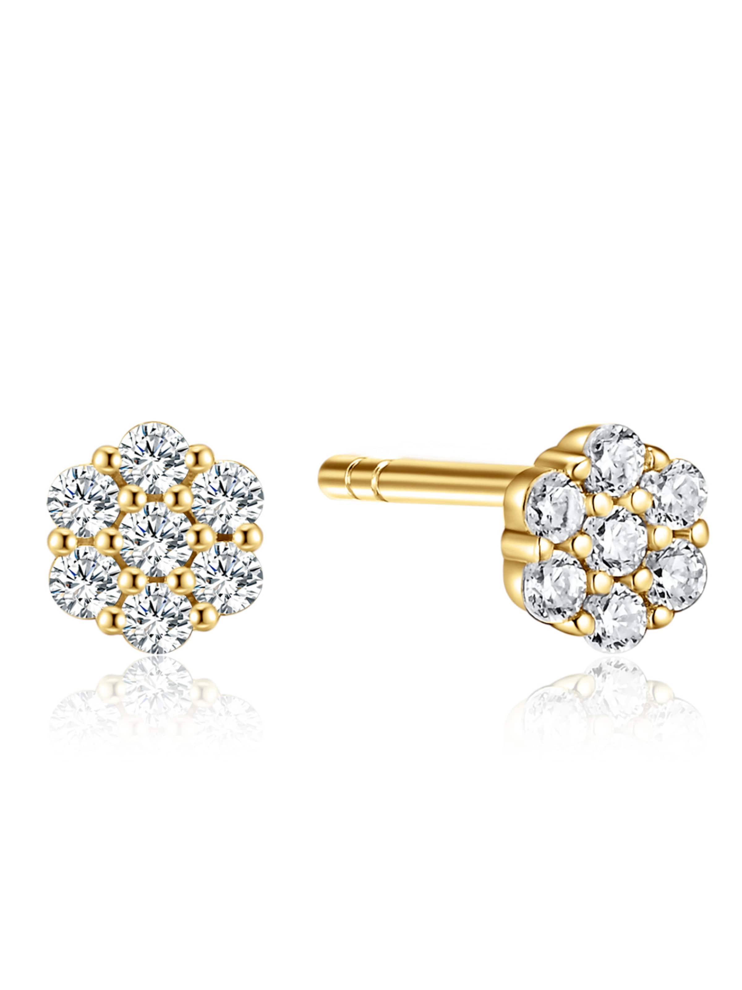 Pure Schmuck Ohrringe 'Lady Bloom Ohrstecker 925 Silber | Bridgerton'‌‌‌‌ in Gold: Vorderseite