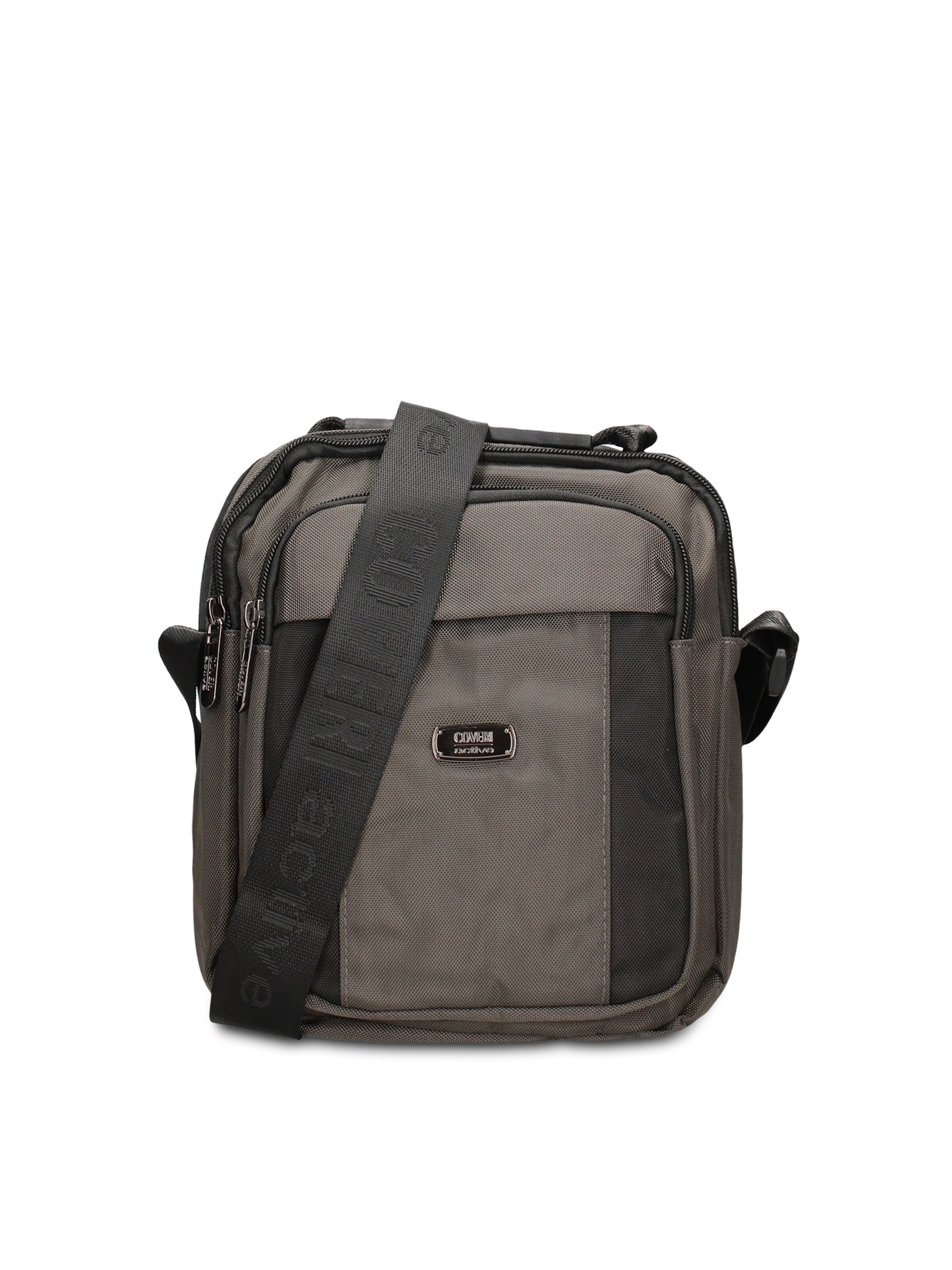 Borsa a tracolla 'Borsa a Tracolla Uomo Vegan Leather con Zip' di Coveri Collection in grigio