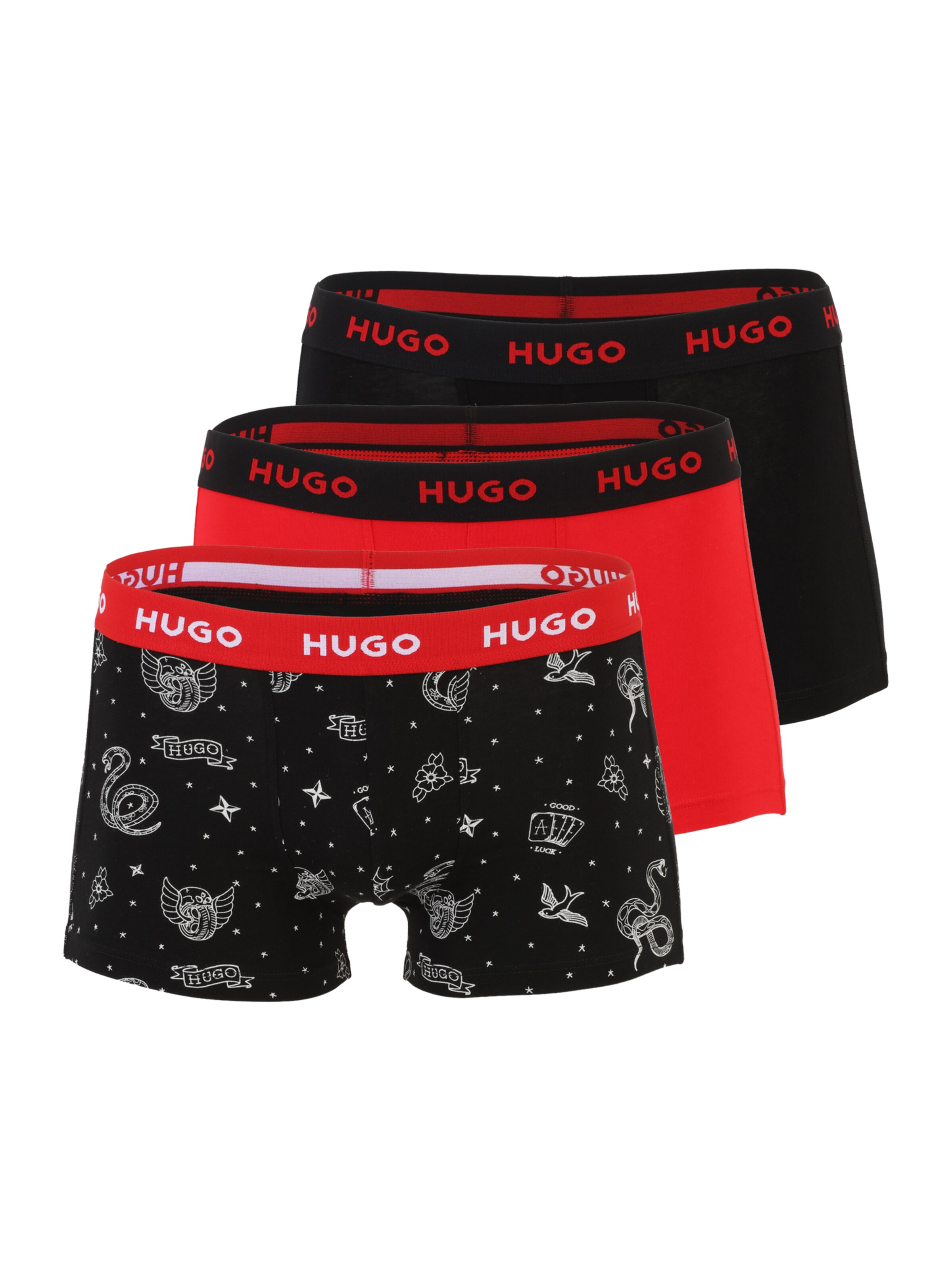 HUGO Bokserid punane / must / valge, Tootevaade