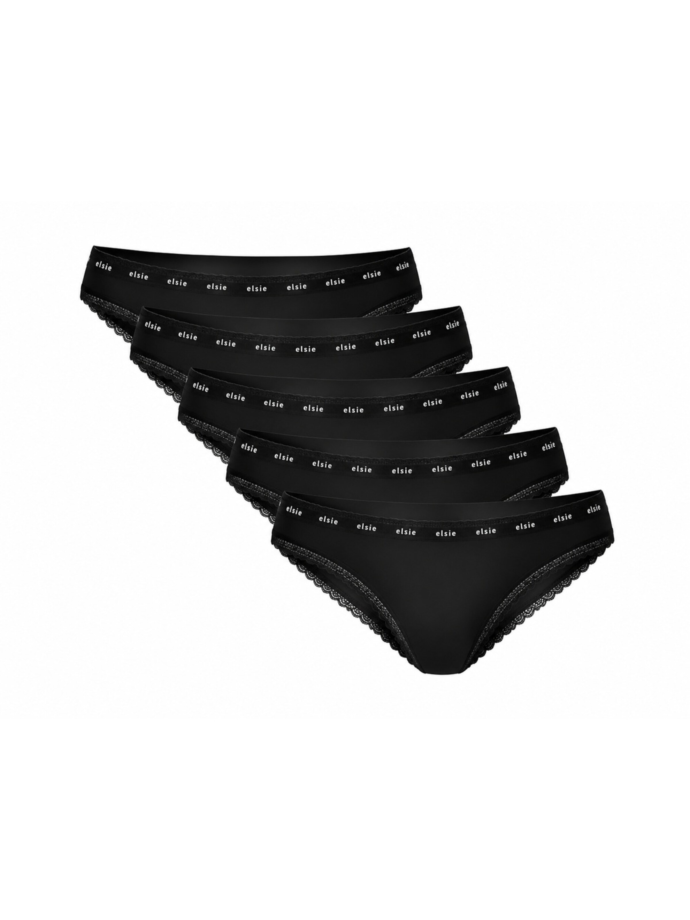 Elsie Panty 'Damen Tanga Slip mit Spitze'‌‌ in Schwarz: Vorderseite